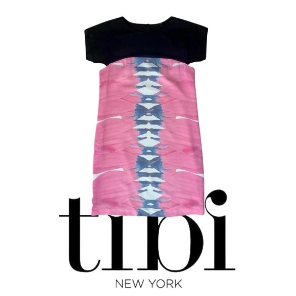 Tibi Pink & Blue Abstract Shift Dress 8 - Picture 1 of 8